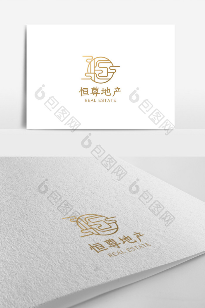 中式大气简约尊贵地产院子logo模板