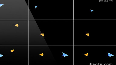 6组带通道卡通纸飞机儿童节视频元素