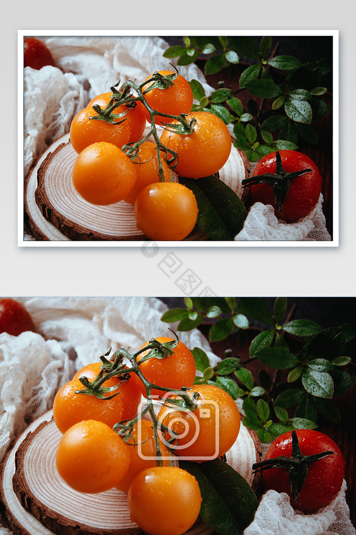清新黄色小番茄特写美食摄影图图片