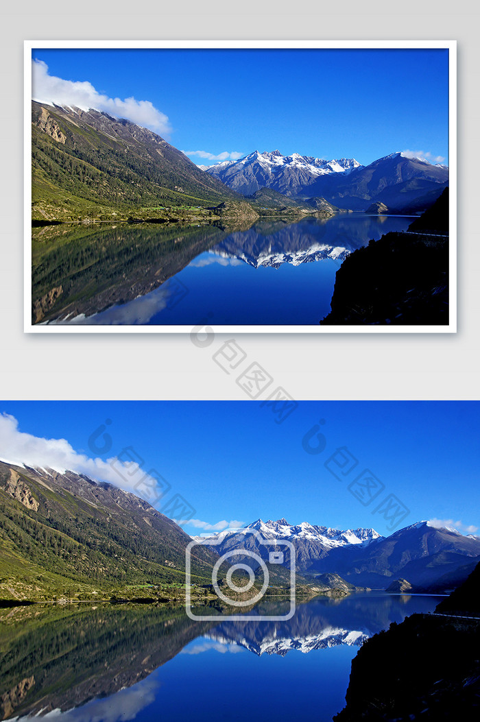 西藏蓝色雪山然乌湖