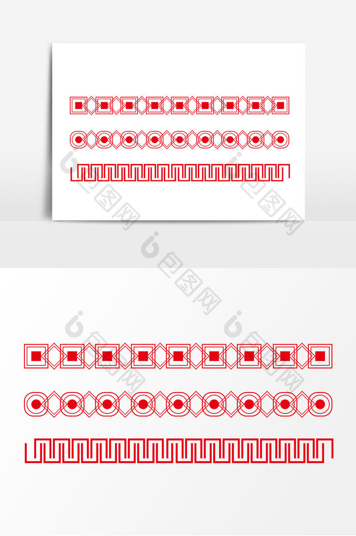 红色边框装饰矢量元素