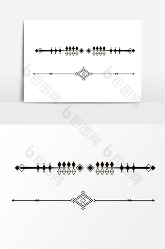 黑色分割线装饰线元素图片