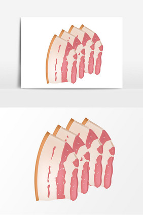 卡通五花肉片矢量元素