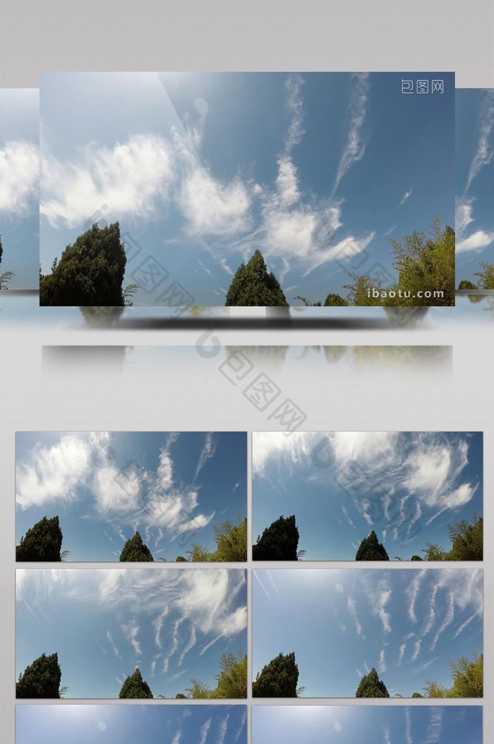 大气4k公园内蓝天白云延时摄影