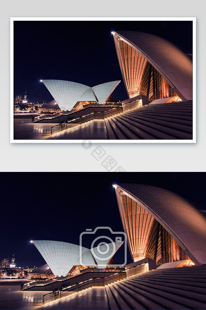 悉尼歌剧院高清夜景近景摄影图片
