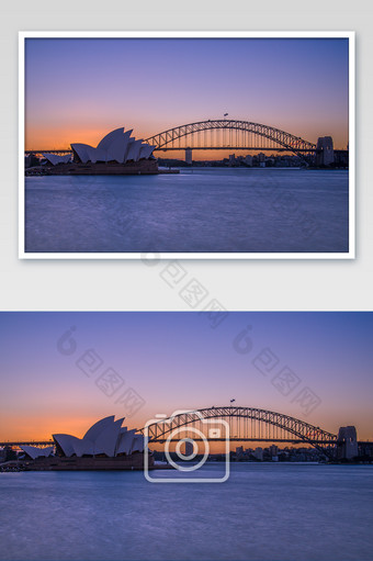 日落的悉尼歌剧院高清摄影图片