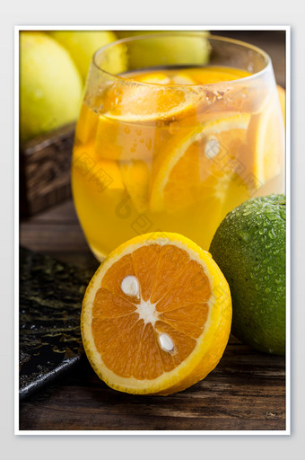 新鲜水果橙汁夏橙美食摄影图图片