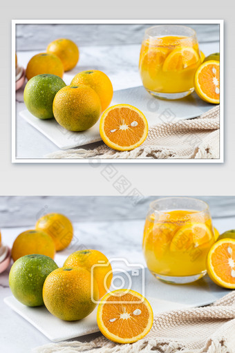 新鲜水果夏橙美食摄影图图片