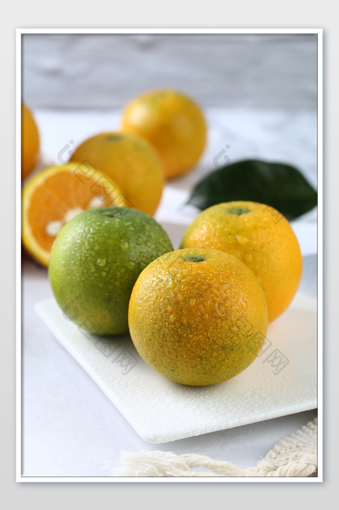 高清新鲜水果夏橙美食摄影图