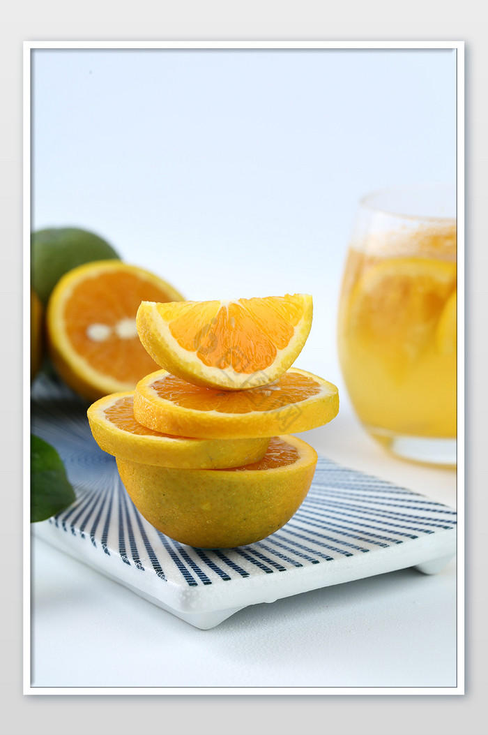 新鲜水果美食夏橙高清橙肉摄影图片