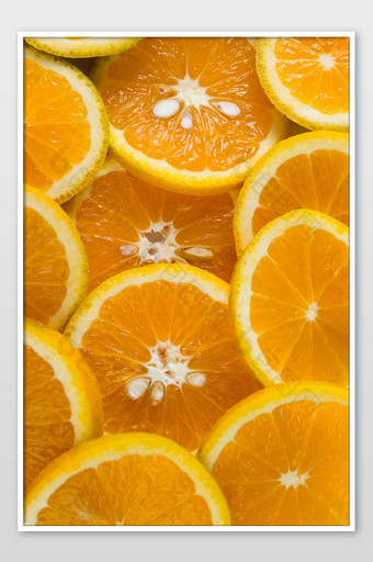 新鲜水果美食夏橙切片摄影图图片