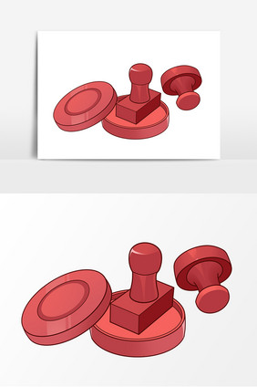 印章手绘卡通元素