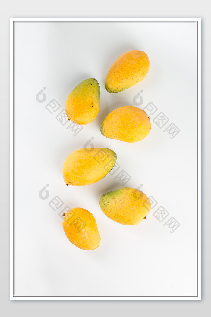 新鲜水果美食芒果白色背景高清摄影图