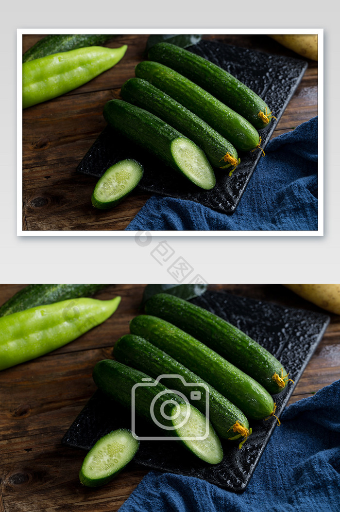 蔬菜水果美食小黄瓜摄影图