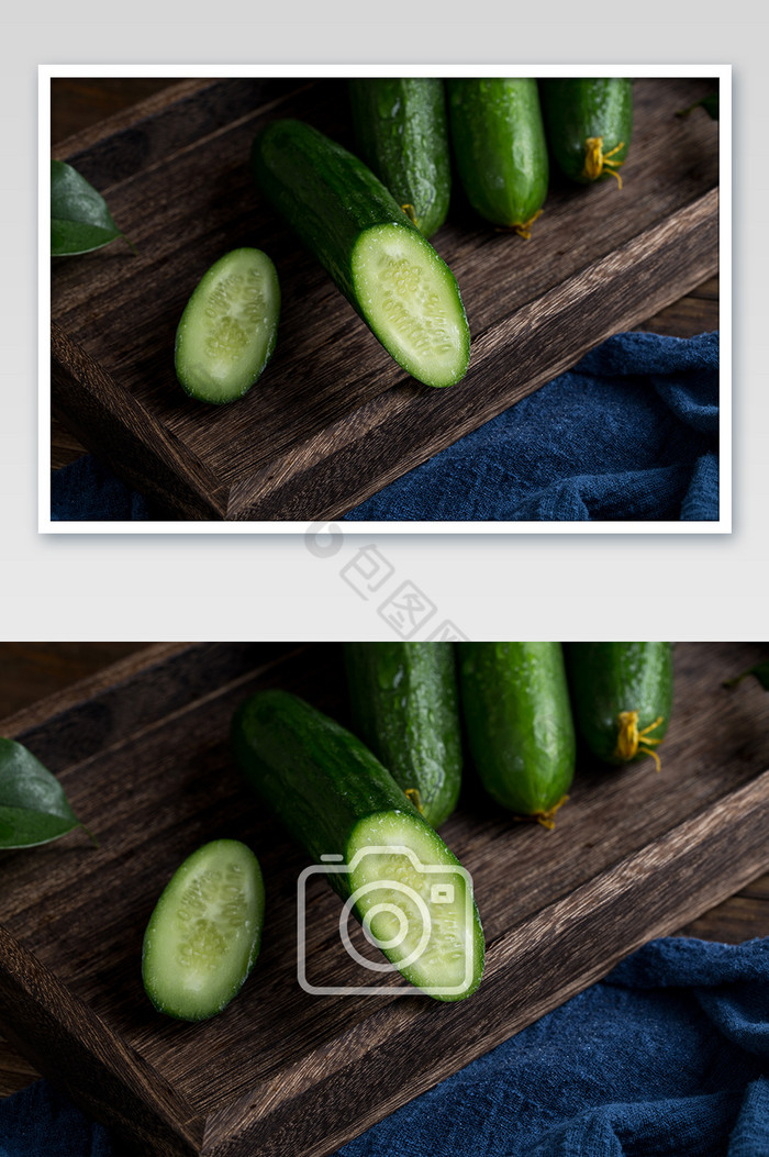 蔬菜水果小黄瓜切面高清摄影图图片图片