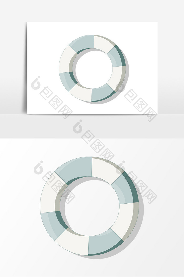 卡通扁平夏季游泳圈手绘元素
