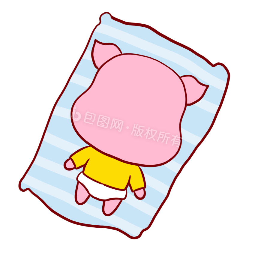 粉色小猪趴着睡觉懒癌动态表情包图片