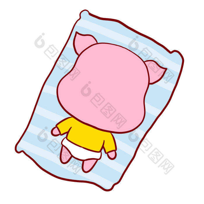 粉色小猪趴着睡觉懒癌动态表情包