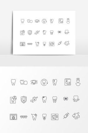 黑色牙医图案设计素材