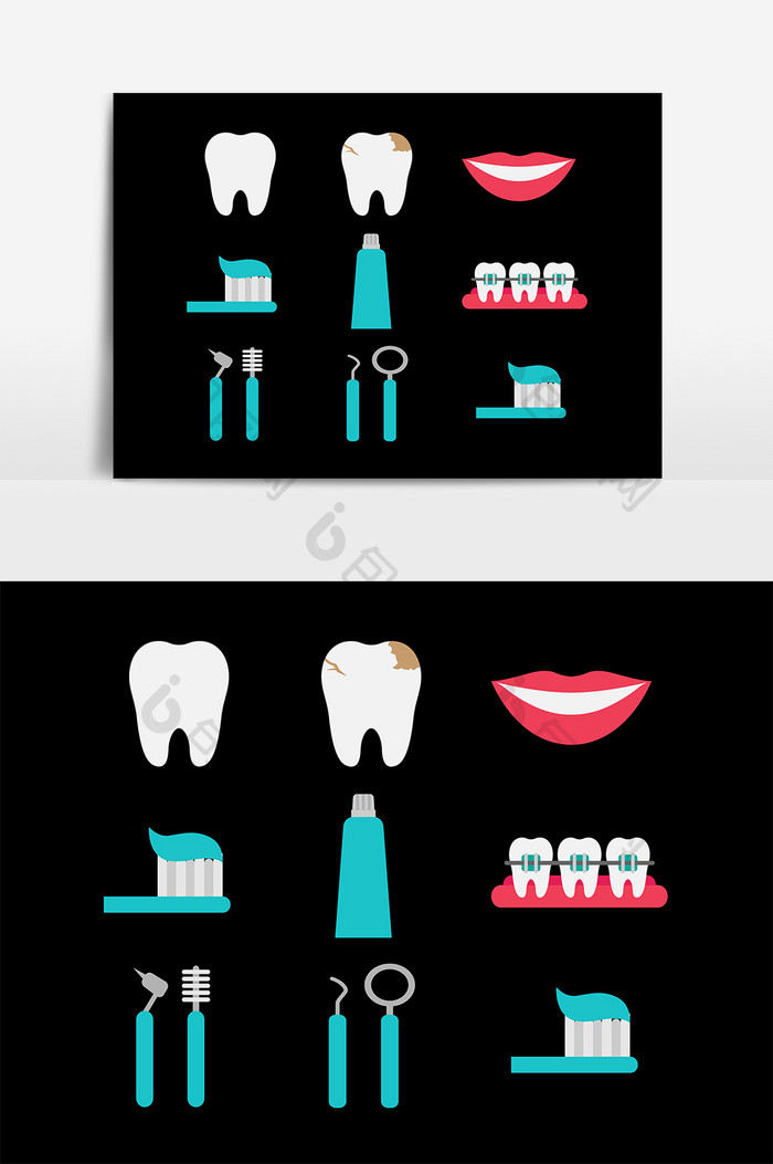 牙齿牙医检查设计素材