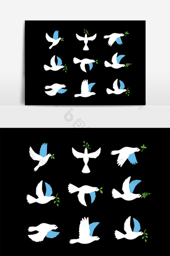 白色动物飞禽设计元素图片