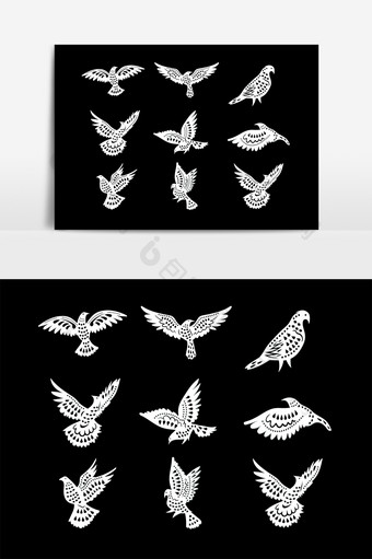 白色动物飞禽设计素材图片