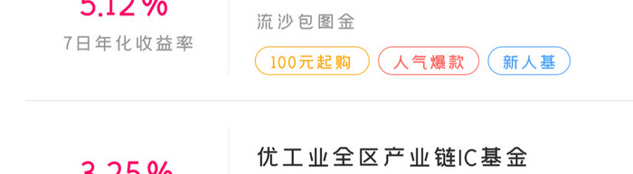 定投基金投资理财项目推荐UI移动界面