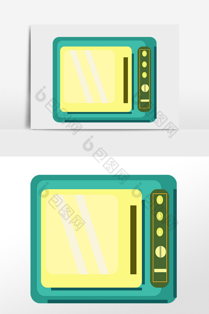 手绘厨房家电用品微波炉插画