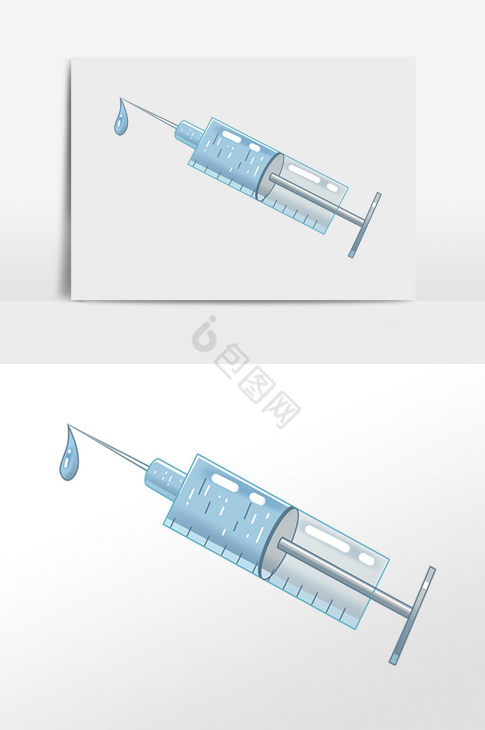 医疗设备打针针筒药物插画图片