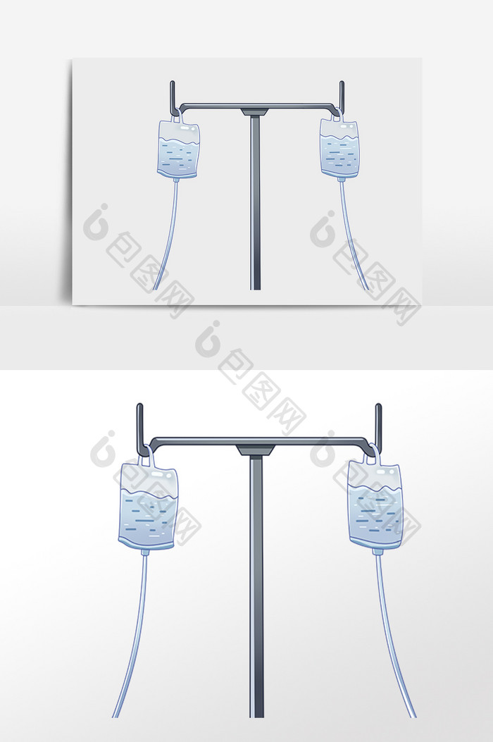手绘医疗设备输液液体药物插画