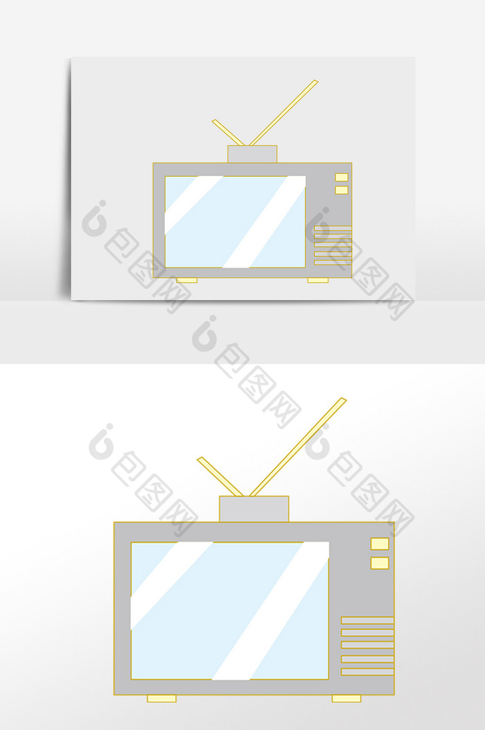 手绘生活家电电器电视机插画