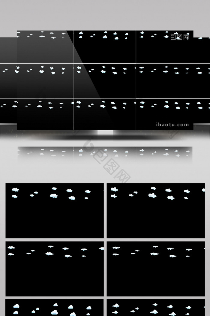 12组带通道卡通云层飘过儿童节视频元素