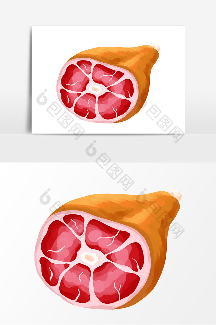 手绘健康饮食肉类元素