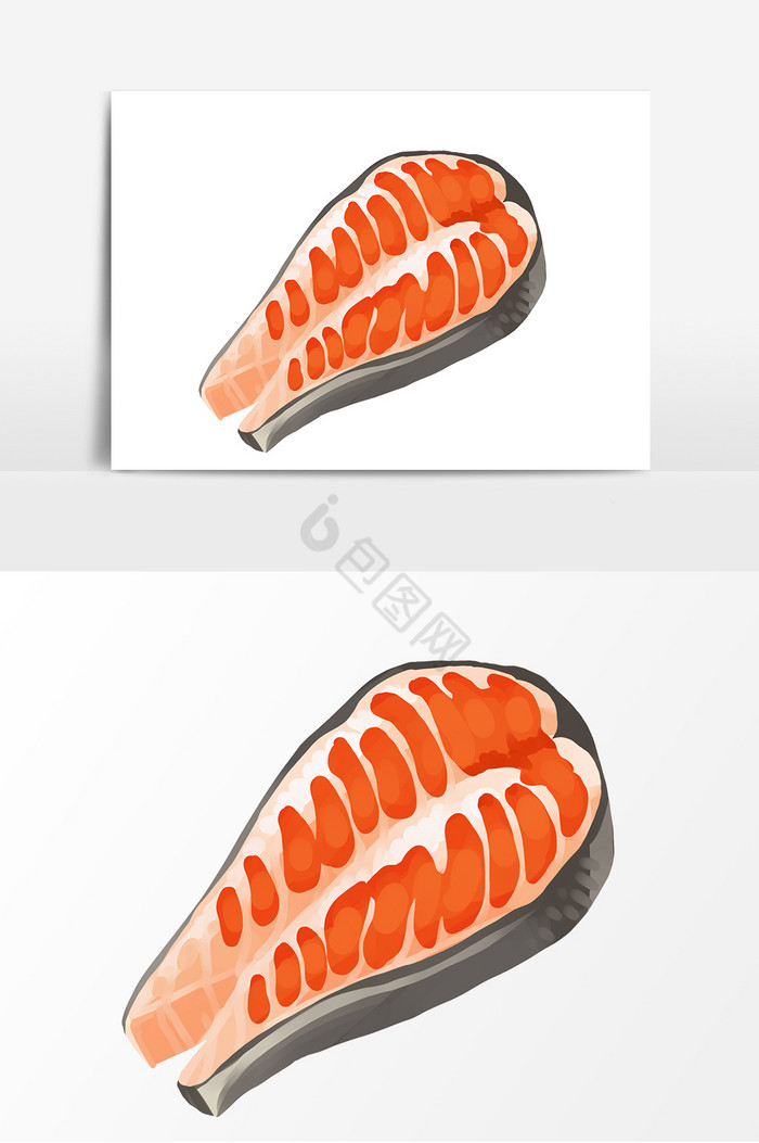 切开的鱼肉图片