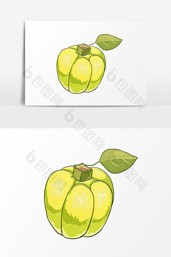 卡通手绘绿色系水果香瓜图片