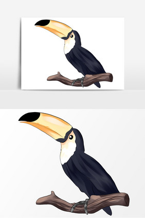 鸟类动物手绘卡通形象元素