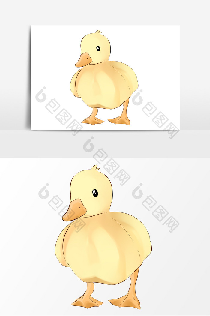 禽类鸭子手绘卡通元素