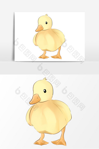 禽类鸭子手绘卡通元素图片