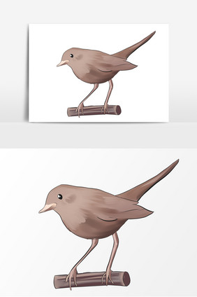 鸟类卡通手绘形象元素图案