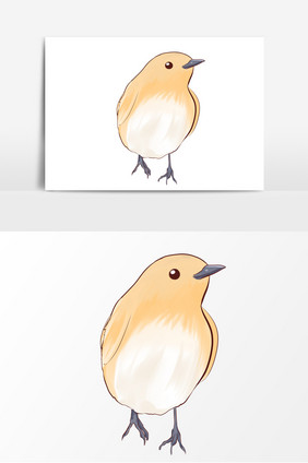 手绘鸟类卡通形象元素图案