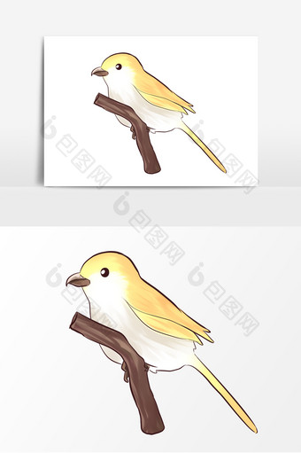 鸟类手绘卡通形象元素图片