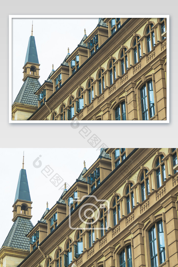 特色欧式建筑屋顶房檐高清特写摄影图图片图片