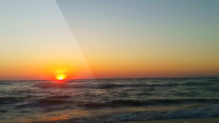 实拍海边日落景象视频
