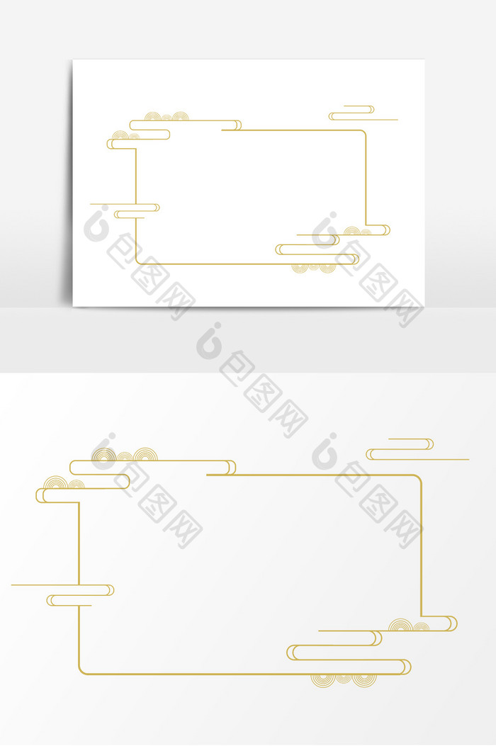 简洁金色线条纹理边框元素