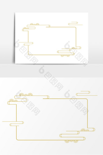 简洁金色线条纹理边框元素图片