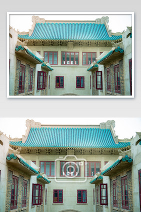 武汉大学老斋舍民国时期建筑近景摄影图