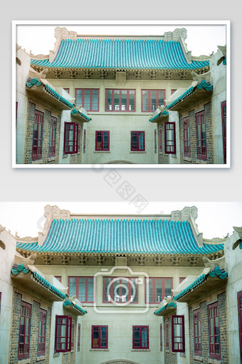 武汉大学老斋舍民国时期建筑近景摄影图图片