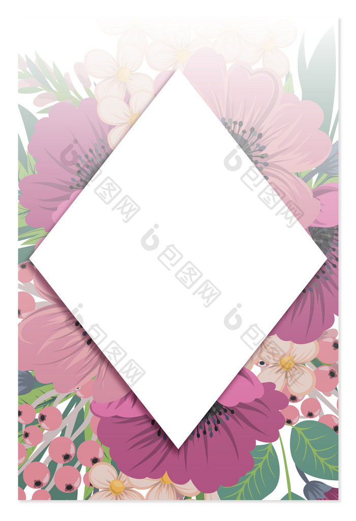 花朵复古信纸文艺浪漫粉红色系背景