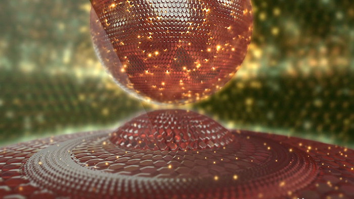 震撼唯美红色粒子球体展示三维大气舞台背景