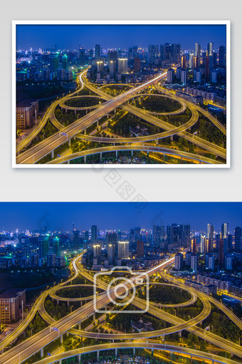武汉马鹦路立交桥高清夜景城市建筑摄影图片